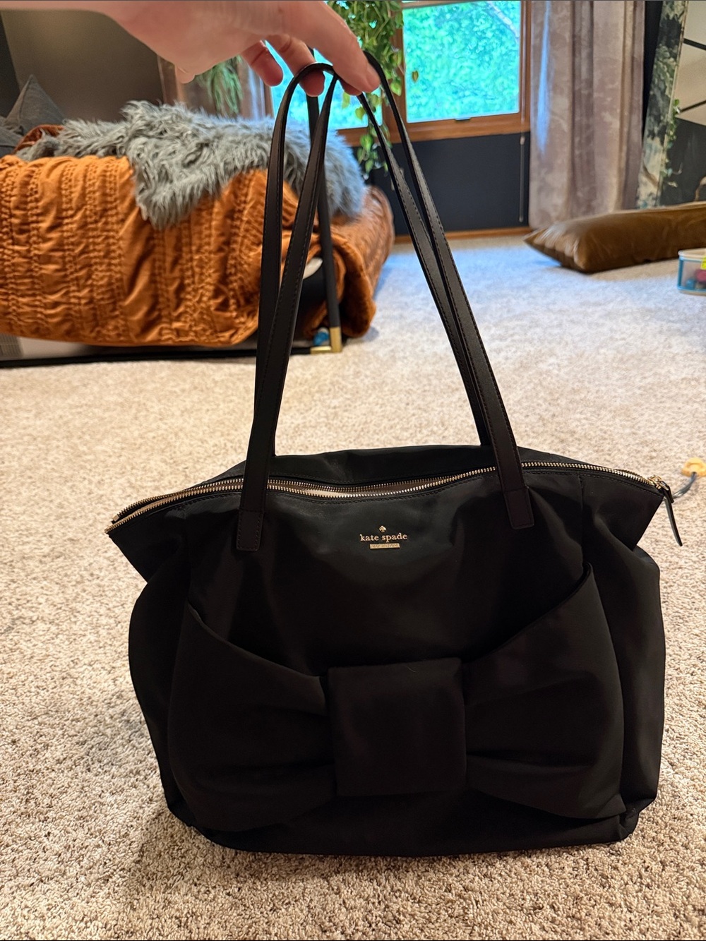 kate spade Black Bow Tote/weekender bag